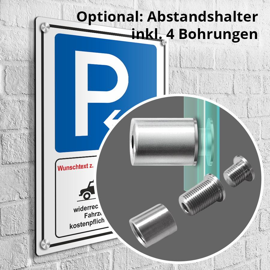 Schild aus Aluminium - Parkplatz für Mitarbeiter - Schilder online