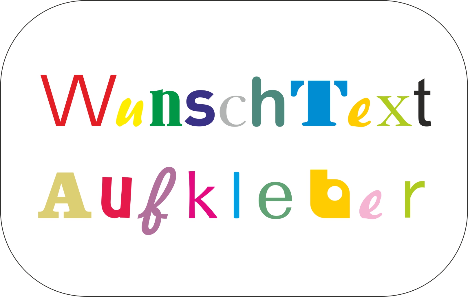 Wunschtext - Aufkleber 30cm - Aquazoo-Schmidt