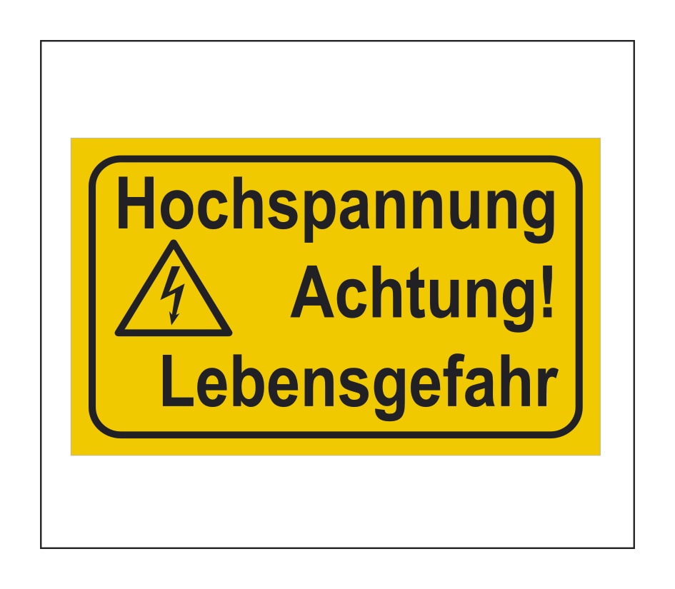 Vorsicht hochspannung schild