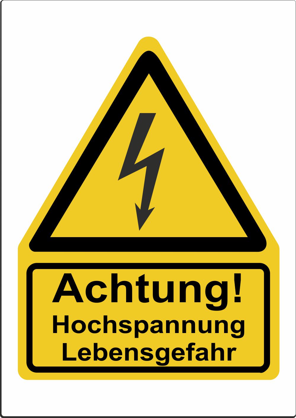 Gefahrenhinweis Schild, Warnaufkleber -Hochspannung