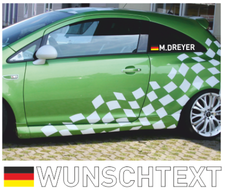 Deutschlandflagge mit Fahrernamen Aufkleber