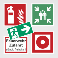 Brandschutz, Notausgang, Rettungszeichen - Aufkleber & Schilder