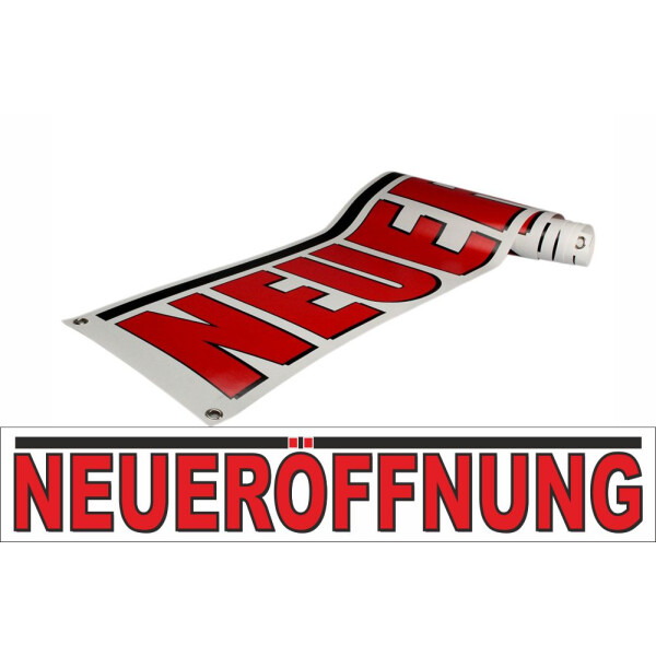 Spannbanner Neueröffnung Gewebeplane Werbebanner Neueröffnung