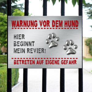 Warnung vor dem Hund! PVC Schild DIN A4