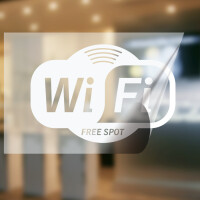 Aufkleber Wifi Logo im Folienschnitt, wireless lan Symbol, w-lan Logo freistehend