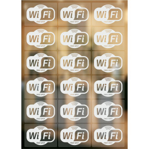 18 St&uuml;ck Wifi Aufkleber, wireless lan Symbol Aufkleber, wlan Aufkleber transparent