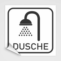 DUSCHE Hinweisschild, Dusche Piktogramm Aufkleber