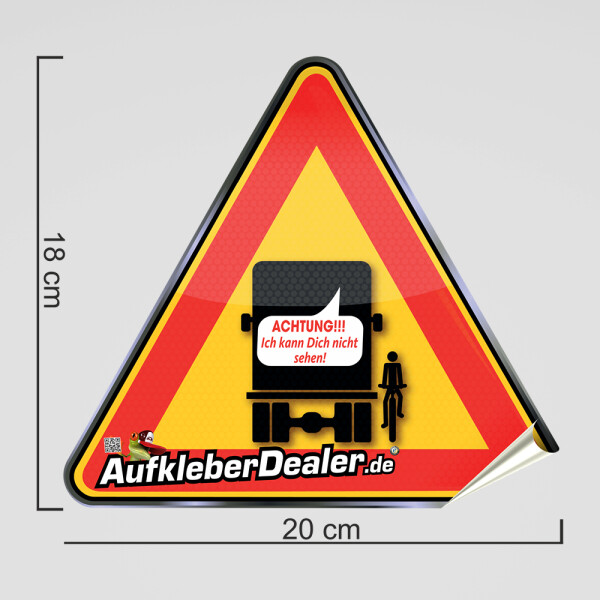 "Toter Winkel Aufkleber" Warnzeichen Sicherheitsaufkleber für LKW und Busse.