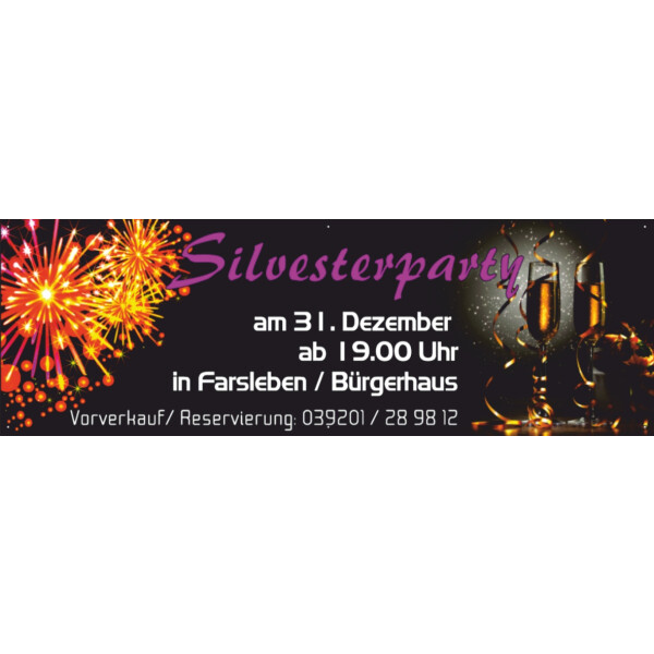 Werbebanner Silvesterparty