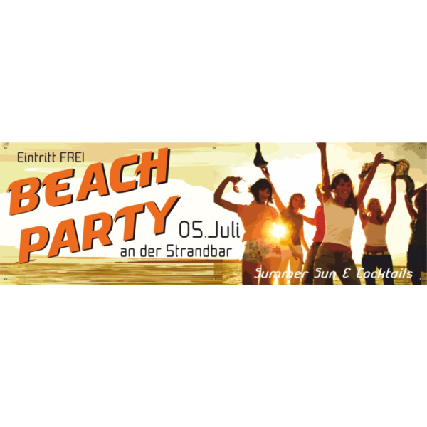 Werbetransparent BEACH-Party