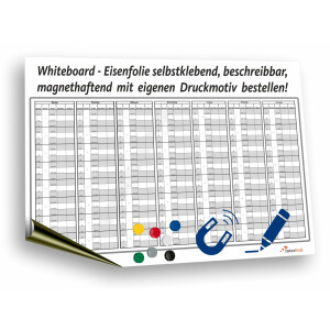 Whiteboard Folie, Eisenfolie selbstklebend, beschreibbar, mit eigenen Druckmotiv bestellen!