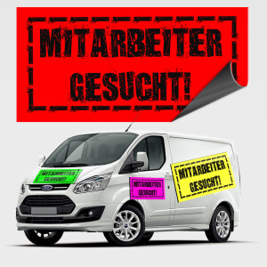 Mitarbeiter gesucht Magnetschild - Neonfarbig