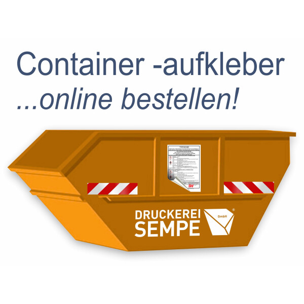 Container Aufkleber, mit stark haftenden Kleber!