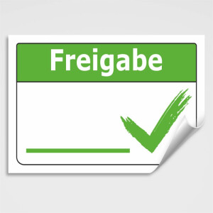 Aufkleber Freigabe