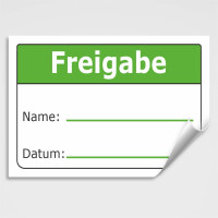 Aufkleber Freigabe Name Datum