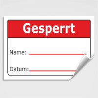 Aufkleber Gesperrt