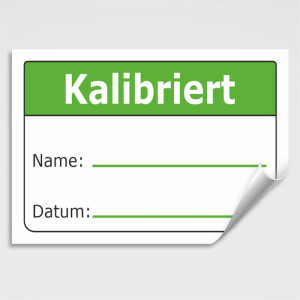 Aufkleber Kalibriert