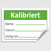 Aufkleber Kalibriert bis: