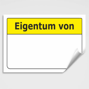 Aufkleber Eigentum von