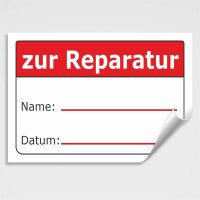 Aufkleber zur Reparatur