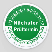 Prüfplaketten Nächster Prüftermin grün