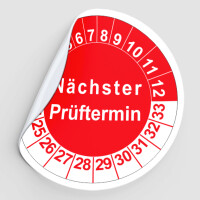 Mehrjahresprüfplakette rot