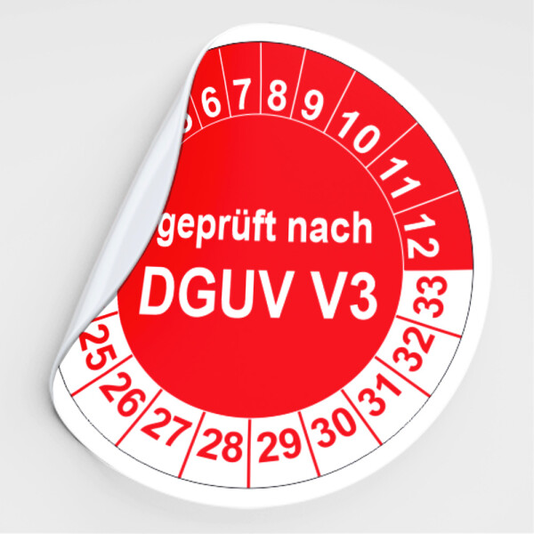 Prüfplaketten DGUV V3 (ehem. BGV A3) rot