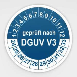 Pr&uuml;fplaketten DGUV V3 (ehem. BGV A3) blau