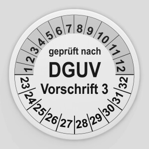 Pr&uuml;fplaketten wei&szlig; (Gepr&uuml;ft nach DGUV -Vorschrift 3)