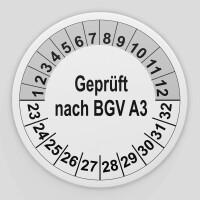 Pr&uuml;fplaketten wei&szlig; (Gepr&uuml;ft nach BGV A3)