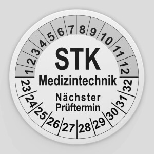 Pr&uuml;fplaketten wei&szlig; (STK Medizintechnik)