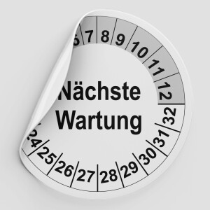 Pr&uuml;fplaketten wei&szlig; (N&auml;chste Wartung)