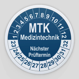 Pr&uuml;fplaketten blau (MTK Medizintechnik)