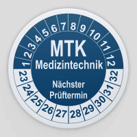 Prüfplaketten blau (MTK Medizintechnik)