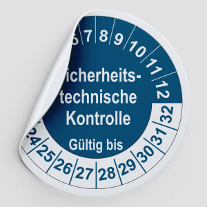 Pr&uuml;fplaketten blau (Sicherheitstechnische Kontrolle)