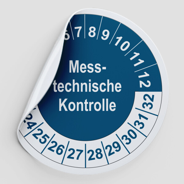 Prüfplaketten blau (Messtechnische Kontrolle)