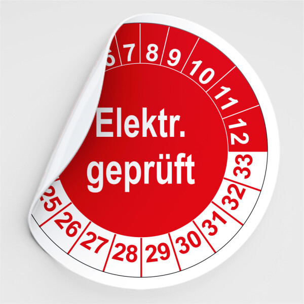 Prüfplaketten Elektrisch geprüft