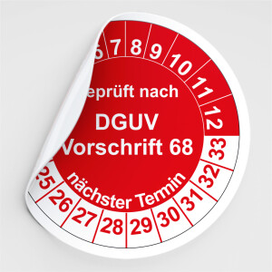 Prüfplaketten Geprüft nach DGUV Vorschrift 68