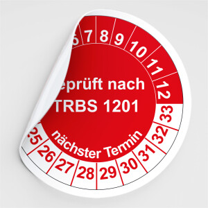 Pr&uuml;fplaketten gepr&uuml;ft nach TRBS 1201