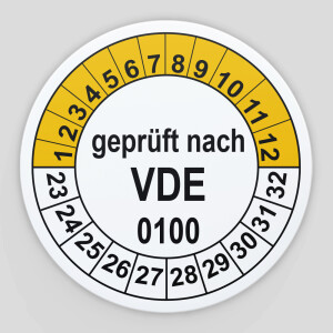 Pr&uuml;fplaketten Gepr&uuml;ft nach VDE 0100