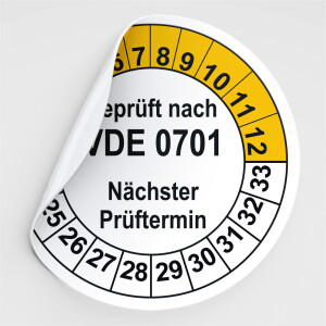 Pr&uuml;fplaketten Gepr&uuml;ft nach VDE 0701