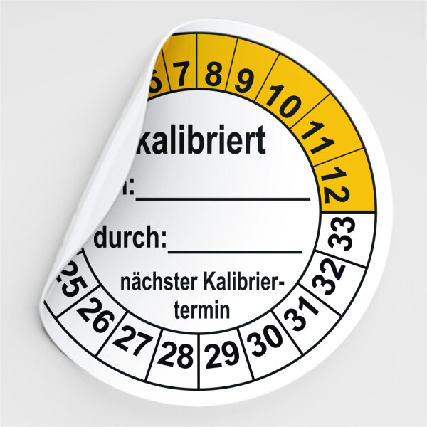 Prüfplaketten kalibriert von - durch