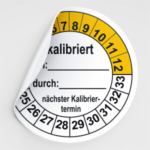 Pr&uuml;fplaketten kalibriert von - durch