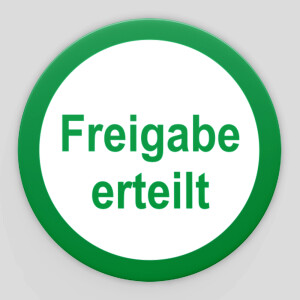 Pr&uuml;fplaketten Freigabe erteilt