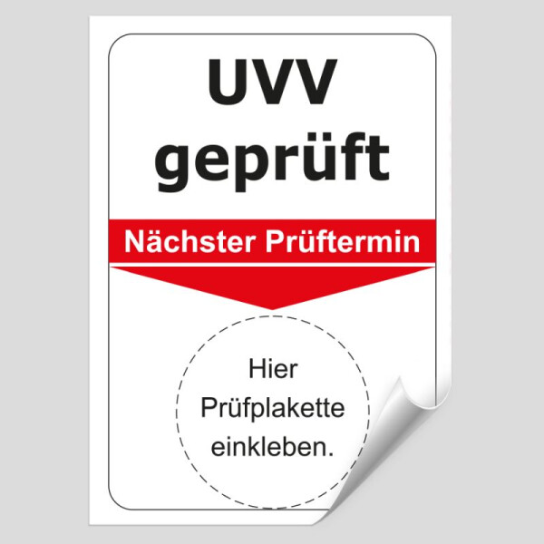 Grundplakette UVV geprüft