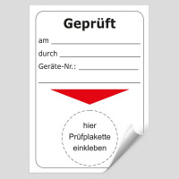 Grundplakette Geprüft am- durch- Gerätenummer