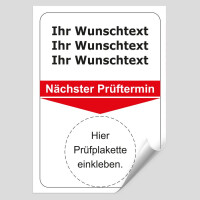 Grundplakette mit individueller Aufschrift