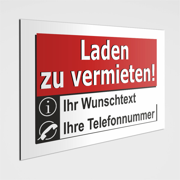 Laden zu vermieten Schild und Aufkleber