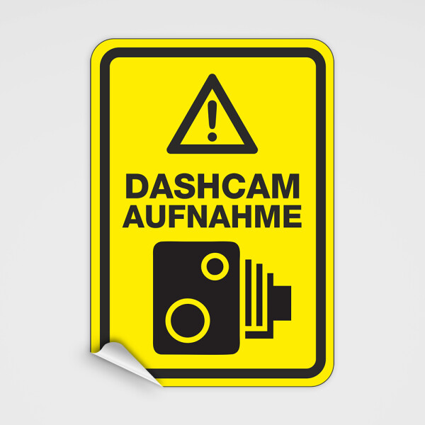 DASHCAM Aufkleber - Achtung Aufnahme