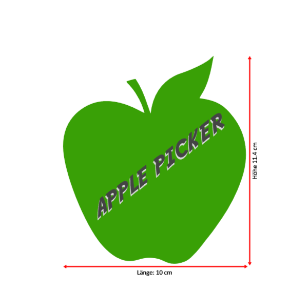 Apfel Aufkleber Apfelform in Wunschgröße